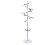 ZEQUAN Edelstahlgarderobe Boden Schlafzimmer Aluminiumlegierung Kleiderbügel Metall Rotierenden Kleiderbügel (Color : White)