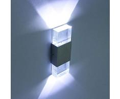 Unimall 6W LED Wandleuchte Innen Flurlampe mit hell Lichteffekt minimalistisch Design ideal für Badezimmer Wohnzimmer Treppenhaus Flur Balkon Kaltweiß [Energieklasse A]