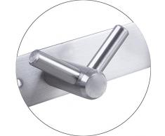 Hakenleiste Kleiderhaken EDELSTAHL gebürstet Garderobenleiste Garderobenhaken mit 1/4/6/8/10 Haken Wandhaken Wandgarderobe, Länge wählbar: 6 Haken(L: 460mm) Modell:AURORA