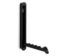 Moderner Wandpaneel-Kleiderhaken auf-klappbar Garderobenhaken schwarz Klapphaken - MITAL | 140 x 16/128 mm | Wandhaken zum zum Einlassen & Schrauben | 1 Stück -Garderoben-Bügelhalter versenkbar