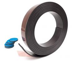 Prime Stuff Magnetband 5m - Selbstklebende Magnetleiste mit starkem Halt - Universell einsetzbarer Magnetstreifen für die Küche, Werkstatt und Co. - Magnetklebeband Magnet selbstklebend