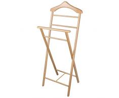 Schwarzwald Massivholz Stummer Diener Alfred Herren Damen Diener Garderoben Ablage aus Holz in DREI Farben, Holzfarbe:Naturlackiert