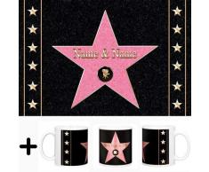 Eule-Design.de Fußmatte Walk of Fame mit Namen Ihr personalisiertes Geschenk für Familie Paare Männer Frauen EIN Hollywood Stern Star
