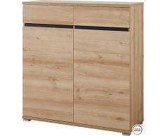 Certeo Schuhschrank Kairo in Edelbuche | Kommode mit Platz für 20 Paar Schuhe | Schuhkipper Schuhkommode Schuhe Stiefelschrank