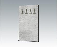 Garderobe weisser Backstein Wandgarderobe Design | Hochformat - 55x100 (BxH) | Dekorfolie