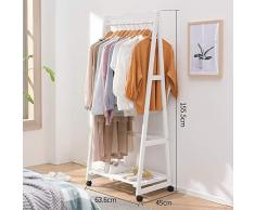 Garderobenständer Duo Typ A Einschienenbahn Rollkleiderständer Aus Holz Mantel Kleidung Hang Schuhe, Mütze, Schal Ablagefach Flurhalle Kleiderständer (Color : 02, Size : 63.6x45x155.5cm)