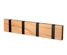 LOCA Knax Garderobe Waagerecht Kernbuche 4 Haken, Schwarz