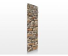 BIlderwelten 67495 Wandgarderobe Amerikanische Steinwand | Design Garderobe Garderobenpaneel Kleiderhaken Flurgarderobe Hakenleiste Holz Standgarderobe Hängegarderobe | 139x46cm