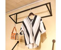 MYPNB Garderobe Kleiderständer, Schmiedeeisen Damenbekleidungsgeschäft Display Rack Wand hängen dekorative Regal, 120/100 / 80cm (Size : 100cm)