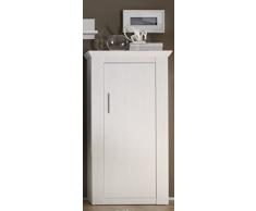 Dreams4Home Kommode Ruma - Kommode, Konsole, Vitrine, Schrank, Stauraumelement, modern, Aufbewahrung, Wohnzimmer, Esszimmer, Flur, Diele, B/H/T: 80 x 145 x 35 cm, in Pinie weiß Nachbildung