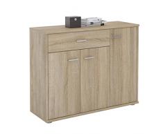 CARO-Möbel Schuhschrank DEUSTO Schuhregal Schuhkommode mit 1 Schublade und 3 Türen in Sonoma Eiche