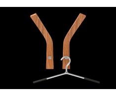 Peko Garderobenhaken Wandhaken Mantelhaken Wandgarderobe Huthaken | 31,5 x 37 x 3 cm | schwarz, wallnuss, lila, buche, grün, rot (walnuss)