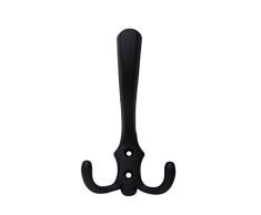 2 x Mantelhaken Kleiderhaken Garderobenhaken Huthaken Garderobe schwarz matt Schmiedeeisen Optik