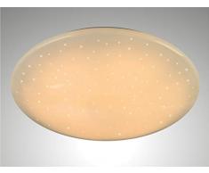 Trango Modern 12 Watt LED Sternenhimmel Deckenleuchte Wandleuchte Flurleuchte Badlampe Wandleuchte TG3180 inkl. 3000K warmweiß LED Modul direkt 230V Deckenlampe, 28cm Durchmesser