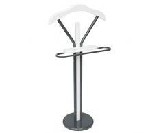 bremermann Kleiderbutler, Herrendiener, stummer Diener, Garderobe, Bügel in weiß (Dunkelgrau)