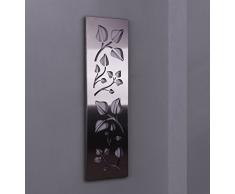 Wandgarderobe / Garderobe, Design Leaves, 140x40cm, Edelstahl mattiert / fein geschliffene Oberfläche (Marke: Szagato, Made in Germany) (Kleiderständer Garderobenständer Wandpaneel Wanddeko Kleiderhaken Flurgarderobe)