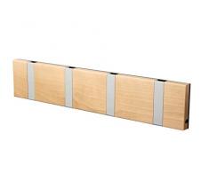 LOCA Knax Garderobe Waagerecht Birke 4 Haken, Grau