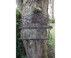 aubaho Garderobe Eisen Regal Wandregal Wandgarderobe Garten Regal Antik-Stil braun