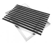 ACO Eingangsmatte 100x50 Rips anthrazit mit ALU Rahmen Fußmatte Türmatte Abstreifer Schuhabstreifer