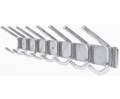 Ruicer Hakenleiste Garderobenhaken, Kleiderhaken Wandhaken Garderobenleiste Garderobe, Edelstahl Handtuchhalter für Bad und Küche, 8 Doppelhaken