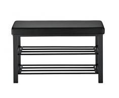 Orolay Schuhschrank Mit Sitzkissen Sitzbank Schuhregal Schuhschrank Schuhtruhe Badregal Schuhbank Flur 81 x 31 x 46 cm Schwarz