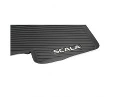 Skoda 657061512 Allwetterfußmatten hinten Gummi Fußmatten 2X Premium Gummimatten, mit Scala Schriftzug