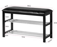 Orolay Schuhschrank Mit Sitzkissen Sitzbank Schuhregal Schuhschrank Schuhtruhe Badregal Schuhbank Flur 80 x 30 x 49 cm Schwarz