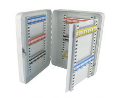 Rottner Schlüsselkassette SK 40 Weiß, Schlüsselkasten, Schlüsselschrank mit 40 Haken, Wandmontage