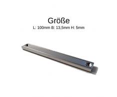 Neodym Magnet Mit Loch - Neodym Quader Leiste mit Bohrung und Senkung - B: 13,5 mm H:5 mm mit Senkung - Senkbohrung - Senkloch (100mm x 13,5mm x 5mm)