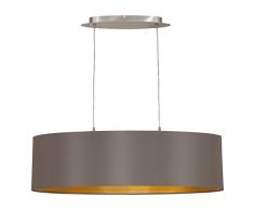 EGLO 31614 Hängeleuchte Maserlo Nickel-Matt Schirm, cappucino / gold stahl, 78 cm