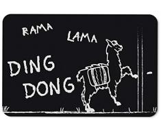Tassenbrennerei Fußmatte mit Spruch Rama Lama Ding Dong - Türmatte lustig - waschbar und langlebig - Deutsche Qualität