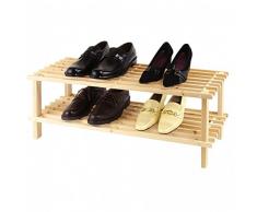 Schuhregal, Holz natur, zwei Ebenen