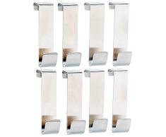 infactory Türgarderobe: 8er-Set Universal-Türhaken aus Edelstahl (Türaufhänger)