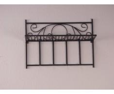 moebel direkt online Wandgarderobe _ Metallgarderobe _ In 2 Größen und 2 Farben lieferbar _ Landhausgarderobe mit 4 Kleiderhaken, 56 cm breit, schwarz