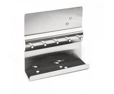 axentia Schlüsselboard in Silber, Memoboard aus rostfreiem Edelstahl, Schlüsselbrett mit fünf Schlüsselhaken, Schlüsselleiste mit fünf Magneten