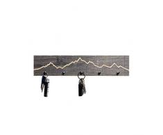 WOODS Schlüsselbrett Altholz mit Berg Kontur | handgefertigt in Bayern | mehrere Ausführungen zur Auswahl | Schlüsselkasten Schlüsselhalter Schlüsselleiste Deko-Berge | Kontur 40cm