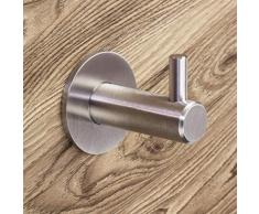 Gedotec Design Garderobenhaken Edelstahl Kleiderhaken Garderobe rund - Modell HOLY | Wandhaken verdeckt zum Schrauben | 1 Stück inkl. Befestigungsmaterial