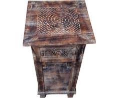 Guru-Shop Telefontisch, Flurtisch - Spirale, Braun, 80x37x37 cm, Kaffeetische & Bodentische