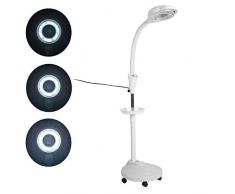 Jacksking LED-Vergrößerungslampe, Kaltlichthöhe Höhenverstellbare 8-fache Vergrößerungs-Standlampe Tattoo Beauty Light Salon Nagelpflege(EU-Stecker)
