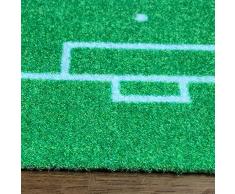Design Fussmatte Fussball Weltmeisterschaft für innen und außen, maschinenwaschbar, rutschfest. 11 Freunde müsst Ihr sein in grün 60 cm x 40 cm
