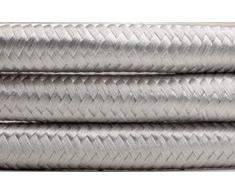 Hängeleuchte (Beton), TextilkabelSilber (26 Farben wählbar), 7,5 x 16 cm, incl. LED (Dimmbar), Esstischleuchte Buchenbusch urban design