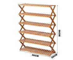 Vollständige Installation, Faltbares Schuhregal, 3 bis 6 Ebenen, für den Eingang des Schlafzimmers, Flur, platzsparend, Aufbewahrungsorganisator, Bambus, großes Stiefelregal-6-90cm
