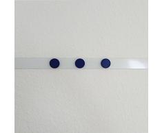 Stahlblech Magnet-Wandleiste als Haftgrund für Magnete I 1 Meter Magnetleiste inkl. 3 Rundmagnete - blau I selbstklebend, zuschneidbar I mag_062