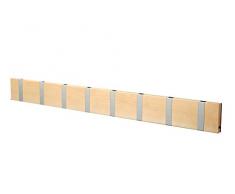 LOCA Knax Garderobe Waagerecht Birke 8 Haken, Grau