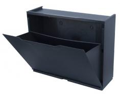 Art Plast U50/1N - Kunststoff-Schuhschrank, Schwarz/Weiß