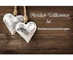 crealuxe Fussmatte Herzlich Willkommen mit Wunschname (nach dem Kauf angeben) - Fussmatte bedruckt Türmatte Innenmatte Schmutzmatte lustige Motivfussmatte