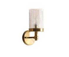 LZY Wandlampe- Vollkupferlampen, Wohnzimmer-Treppenhausleuchten im amerikanischen Stil im Schlafzimmerstil, Retro-Glas-Einzelkopf-Wandleuchten (Color : Metallic-18x30cm)