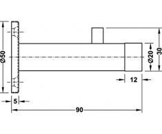 Gedotec Design Wand-Türpuffer Edelstahl Türstopper mit Garderoben-Haken SMOVI Gummi-Puffer für Wandmontage | Tiefe: 90 mm | 1 Stück - Wand-Puffer mit Kleiderhaken inkl. Befestigungsmaterial