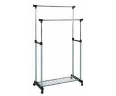 Haku-MÃ¶bel 44832 Rollgarderobe 95 x 43 x 95/170 cm, alu/chrom/grau