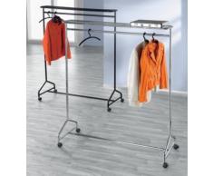 Reihengarderobenständer - HxBxT 1750 x 1490 x 560 mm schwarz - Garderobe Rollgarderobe Rollgarderoben Rollkleiderständer